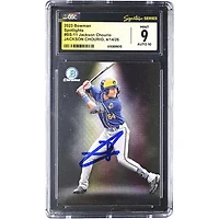 Jackson Chourio Milwaukee Brewers Autographed 2023 Bowman Spotlights #BS-11 CGC Fanatics Witnessed Authenticated / Card