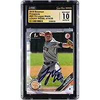 Logan Webb San Francisco Giants Autographed 2019 Bowman Prospects #BP-79 CGC Fanatics Witnessed Authenticated 10/10 Card