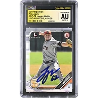 Logan Webb San Francisco Giants Autographed 2019 Bowman Prospects #BP-79 CGC Fanatics Witnessed Authenticated AUTO 10 Card