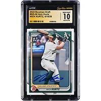 Nick Kurtz Athletics Autographed 2024 Bowman Draft #BD-56 CGC Fanatics Witnessed Authenticated 10/10 Card