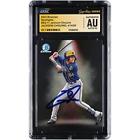 Jackson Chourio Milwaukee Brewers Autographed 2023 Bowman Spotlights #BS-11 CGC Fanatics Witnessed Authenticated AUTO 10 Card