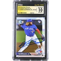 Vladimir Guerrero Jr. Toronto Blue Jays Autographed 2019 Bowman Chrome #73 CGC Fanatics Witnessed Authenticated 10/10 Rookie Card
