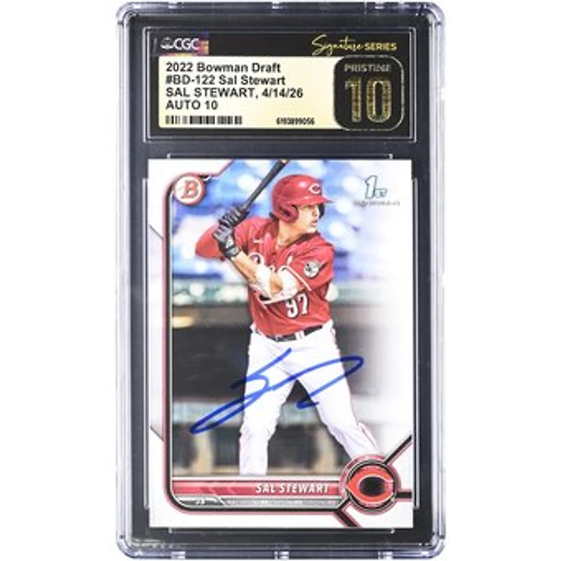 Sal Stewart Cincinnati Reds Autographed 2022 Bowman Draft #BD-122 CGC Fanatics Witnessed Authenticated PRISTINE 10/10 Card
