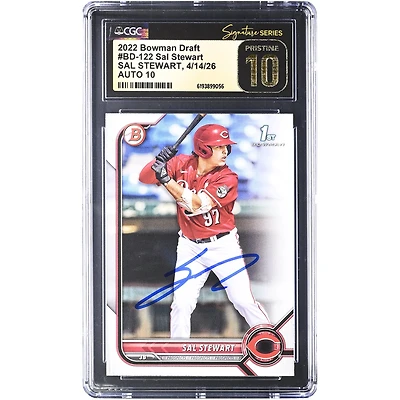 Sal Stewart Cincinnati Reds Autographed 2022 Bowman Draft #BD-122 CGC Fanatics Witnessed Authenticated PRISTINE 10/10 Card