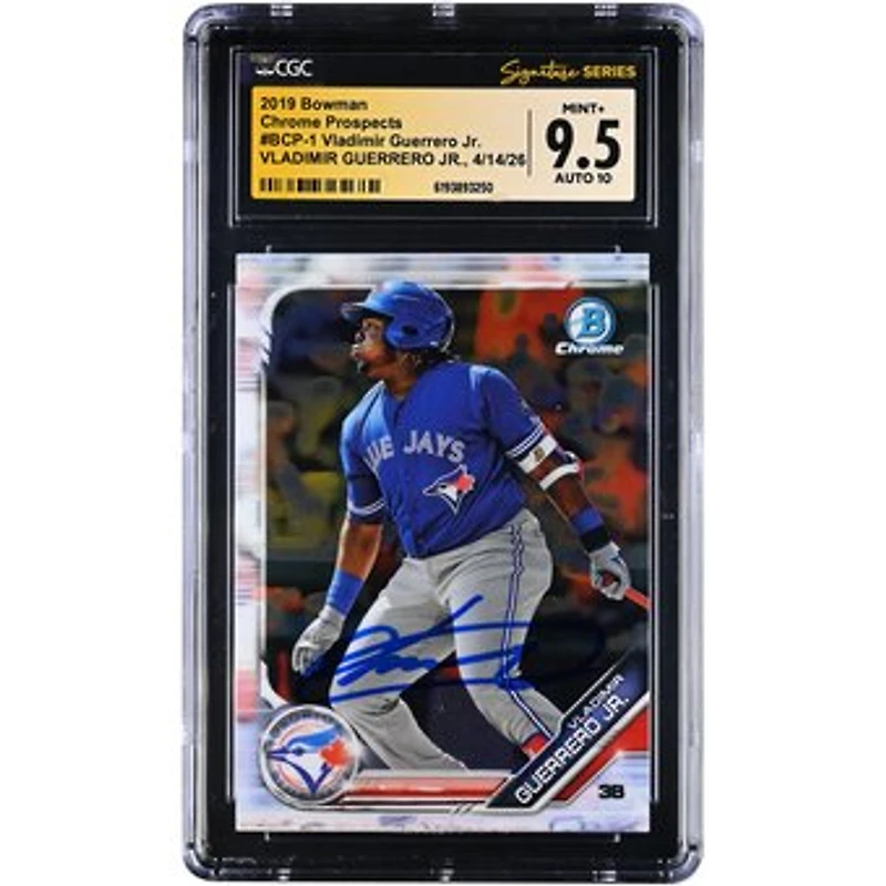Vladimir Guerrero Jr. Toronto Blue Jays Autographed 2019 Bowman Chrome Prospects #BCP-1 CGC Fanatics Witnessed Authenticated 9.5/10 Rookie Card