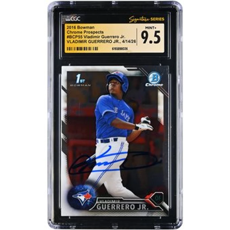 Vladimir Guerrero Jr. Toronto Blue Jays Autographed 2016 Bowman Chrome Prospects #BCP55 CGC Fanatics Witnessed Authenticated MINT+ 9.5 Card