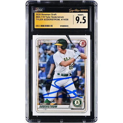 Tyler Soderstrom Athletics Autographed 2020 Bowman Draft #BD-119 CGC Fanatics Witnessed Authenticated MINT+ 9.5 Card