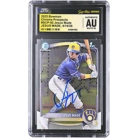 Jesús Made Milwaukee Brewers Autographed 2025 Bowman Chrome Prospects #BCP-50 CGC Fanatics Witnessed Authenticated AUTO 10 Card