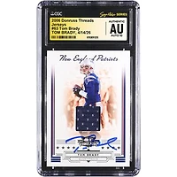 Tom Brady New England Patriots Autographed 2006 Donruss Threads Game-Worn Relic #63 #/45 CGC Fanatics Witnessed Authenticated AUTO 10 Card