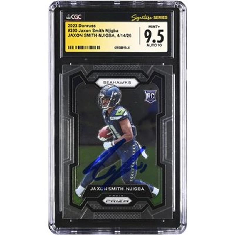 Jaxon Smith-Njigba Seattle Seahawks Autographed 2023 Donruss #390 CGC Fanatics Witnessed Authenticated 9.5/10 Rookie Card