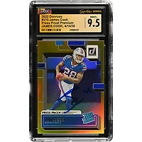 James Cook Buffalo Bills Autographed 2022 Donruss Press Proof Premium #315 CGC Fanatics Witnessed Authenticated MINT+ 9.5 Rookie Card