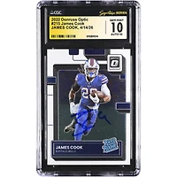 James Cook Buffalo Bills Autographed 2022 Donruss Optic #215 CGC Fanatics Witnessed Authenticated 10/10 Rookie Card