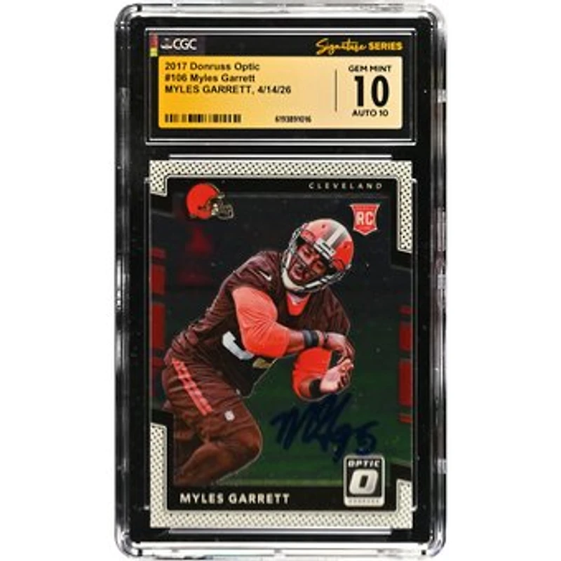 Myles Garrett Cleveland Browns Autographed 2017 Donruss Optic #106 CGC Fanatics Witnessed Authenticated 10/10 Rookie Card