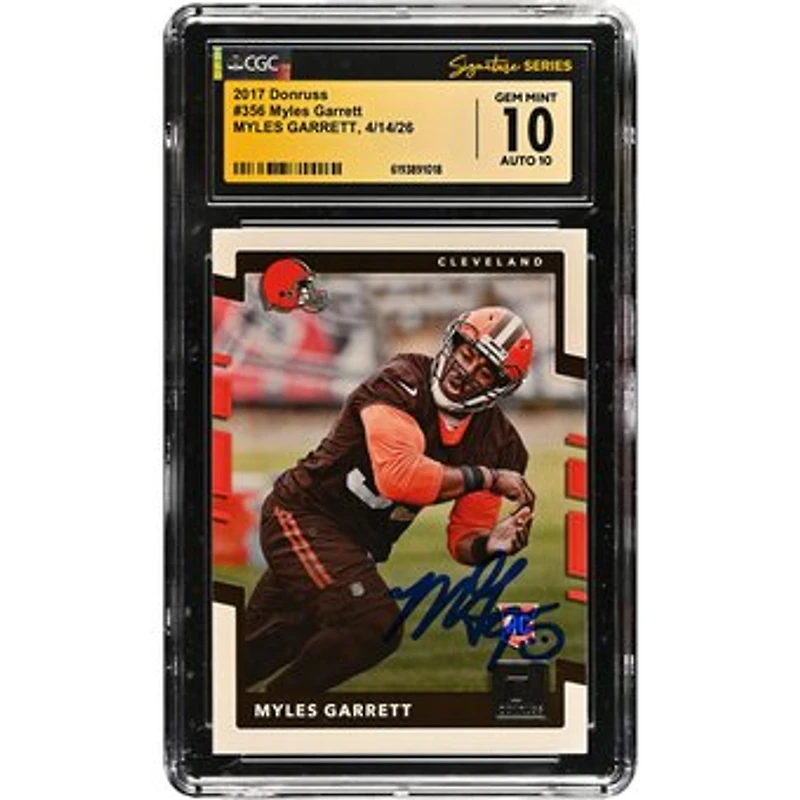 Myles Garrett Cleveland Browns Autographed 2017 Donruss #356 CGC Fanatics Witnessed Authenticated 10/10 Rookie Card