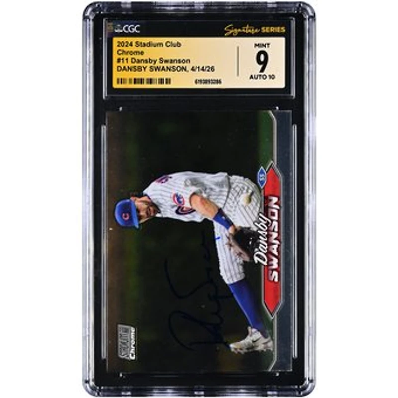Dansby Swanson Chicago Cubs Autographed 2024 Stadium Club Chrome #11 CGC Fanatics Witnessed Authenticated /10 Card