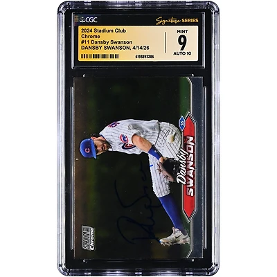 Dansby Swanson Chicago Cubs Autographed 2024 Stadium Club Chrome #11 CGC Fanatics Witnessed Authenticated /10 Card