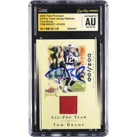 Tom Brady New England Patriots Autographed 2002 Fleer Premium Game-Worn Relic #NNO #/100 CGC Fanatics Witnessed Authenticated AUTO 10 Card