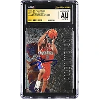 Allen Iverson Philadelphia 76ers Autographed 1996-97 Fleer Metal #201 CGC Fanatics Witnessed Authenticated AUTO 10 Rookie Card