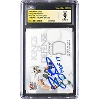 Jason Taylor Miami Dolphins Autographed 2006 Fleer Ultra Kings of Defense Relic #KD-JT CGC Fanatics Witnessed Authenticated 9/10 Card with "HOF 17" Inscription