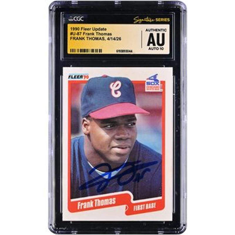 Frank Thomas Chicago White Sox Autographed 1990 Fleer Update #U-87 CGC Fanatics Witnessed Authenticated AUTO 10 Rookie Card