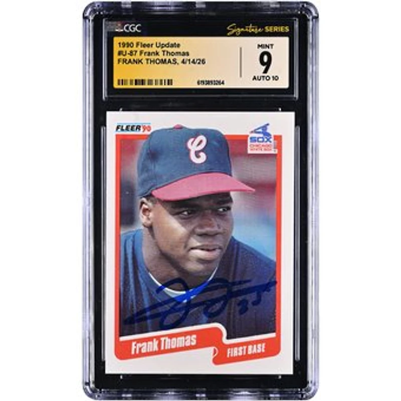 Frank Thomas Chicago White Sox Autographed 1990 Fleer Update #U-87 CGC Fanatics Witnessed Authenticated 10/10 Rookie Card