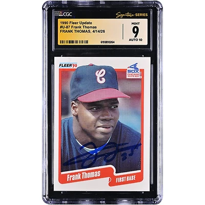 Frank Thomas Chicago White Sox Autographed 1990 Fleer Update #U-87 CGC Fanatics Witnessed Authenticated 10/10 Rookie Card