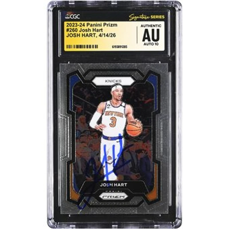 Josh Hart New York Knicks Autographed 2023-24 Panini Prizm #260 CGC Fanatics Witnessed Authenticated AUTO 10 Card