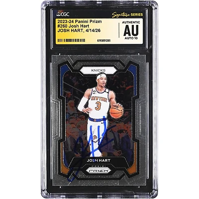Josh Hart New York Knicks Autographed 2023-24 Panini Prizm #260 CGC Fanatics Witnessed Authenticated AUTO 10 Card