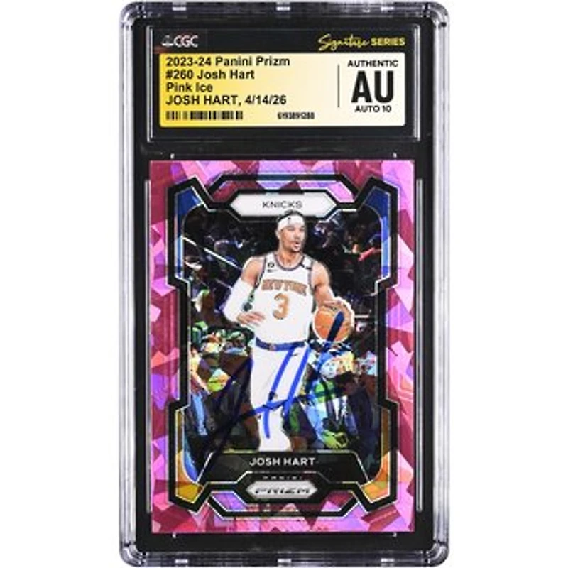 Josh Hart New York Knicks Autographed 2023-24 Panini Prizm Pink Ice #260 CGC Fanatics Witnessed Authenticated AUTO 10 Card