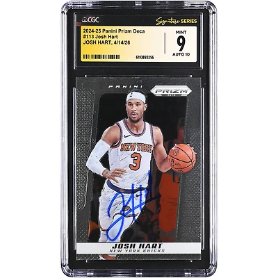 Josh Hart New York Knicks Autographed 2024-25 Panini Prizm Deca #113 CGC Fanatics Witnessed Authenticated / Card