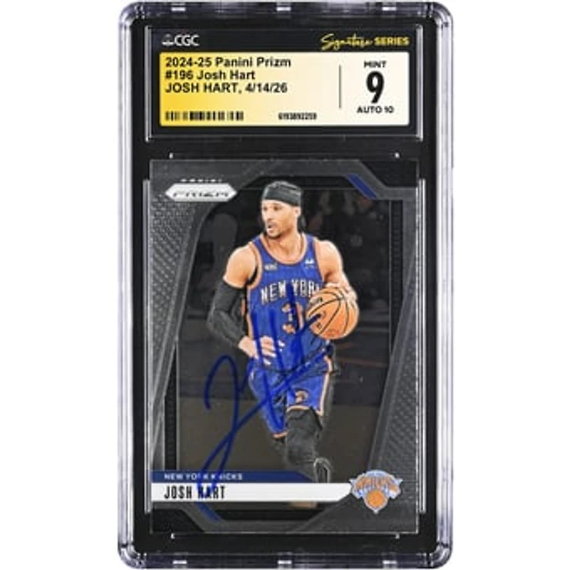 Josh Hart New York Knicks Autographed 2024-25 Panini Prizm #196 CGC Fanatics Witnessed Authenticated /10 Card