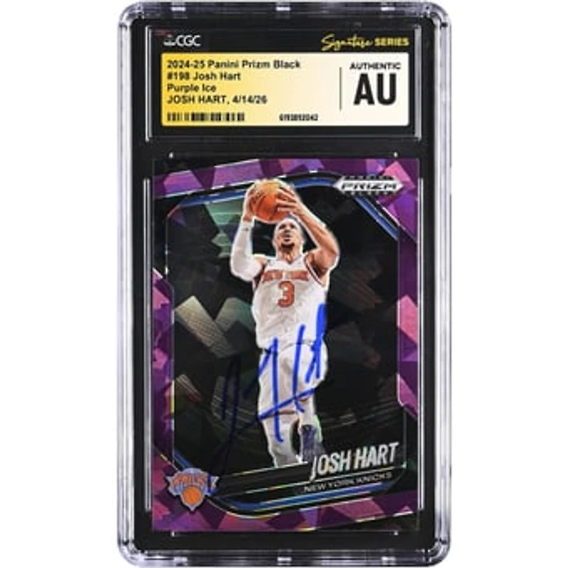 Josh Hart New York Knicks Autographed 2024-25 Panini Prizm Black Purple Ice #198 CGC Fanatics Witnessed Authenticated Card