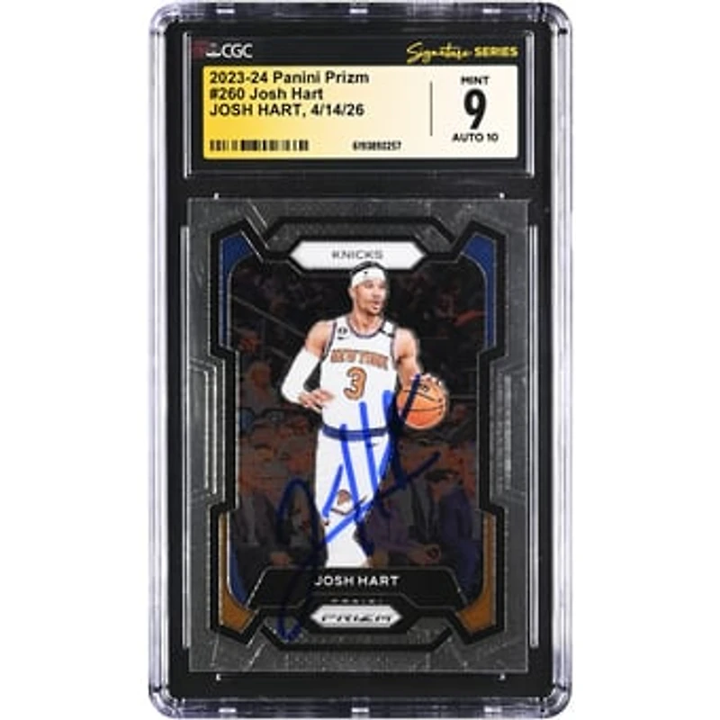 Josh Hart New York Knicks Autographed 2023-24 Panini Prizm #260 CGC Fanatics Witnessed Authenticated /10 Card