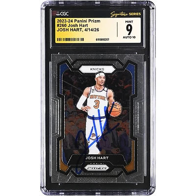 Josh Hart New York Knicks Autographed 2023-24 Panini Prizm #260 CGC Fanatics Witnessed Authenticated /10 Card