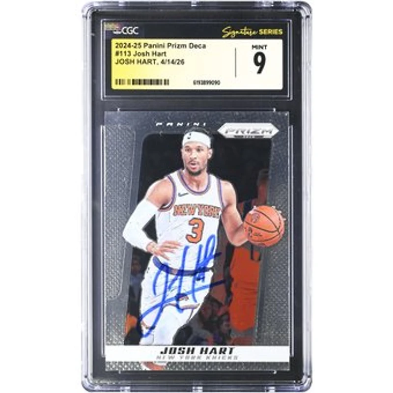 Josh Hart New York Knicks Autographed 2024-25 Panini Prizm Deca #113 CGC Fanatics Witnessed Authenticated MINT 9 Card