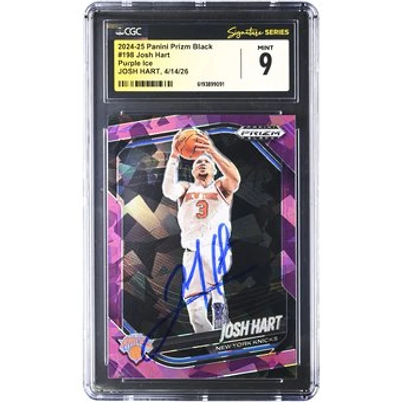 Josh Hart New York Knicks Autographed 2024-25 Panini Prizm Black Purple Ice #198 CGC Fanatics Witnessed Authenticated MINT 9 Card