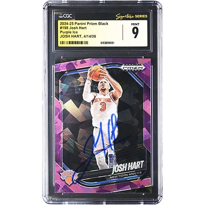 Josh Hart New York Knicks Autographed 2024-25 Panini Prizm Black Purple Ice #198 CGC Fanatics Witnessed Authenticated MINT 9 Card