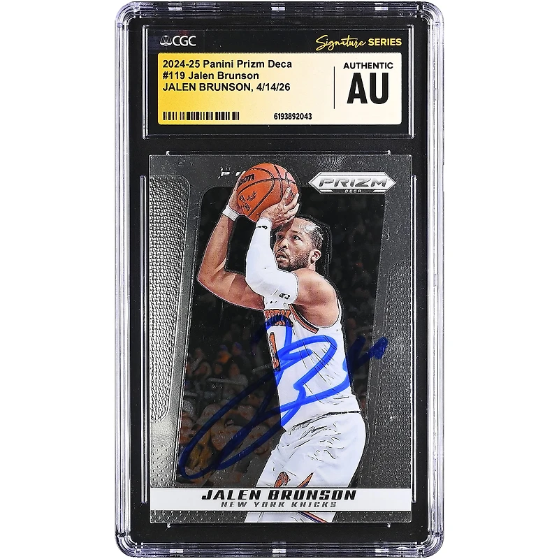 Jalen Brunson New York Knicks Autographed 2024-25 Panini Prizm Deca #119 CGC Fanatics Witnessed Authenticated Card