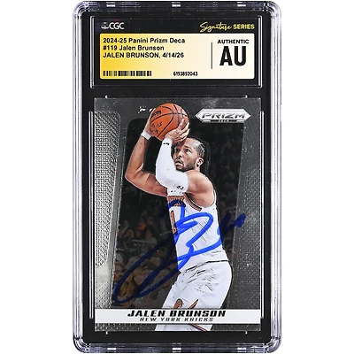 Jalen Brunson New York Knicks Autographed 2024-25 Panini Prizm Deca #119 CGC Fanatics Witnessed Authenticated Card