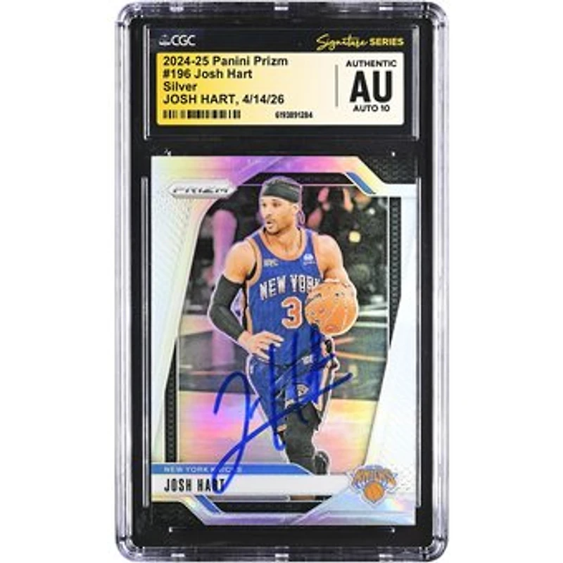 Josh Hart New York Knicks Autographed 2024-25 Panini Prizm Silver #196 CGC Fanatics Witnessed Authenticated AUTO 10 Card