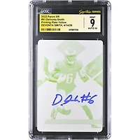 DeVonta Smith Philadelphia Eagles Autographed 2022 Panini XR Printing Plate Yellow #91 #1/1 CGC Fanatics Witnessed Authenticated 9/10 Card