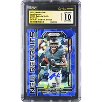 DeVonta Smith Philadelphia Eagles Autographed 2021 Panini Prizm New Recruits Blue Ice #NR-6 #/99 CGC Fanatics Witnessed Authenticated 10/10 Rookie Card