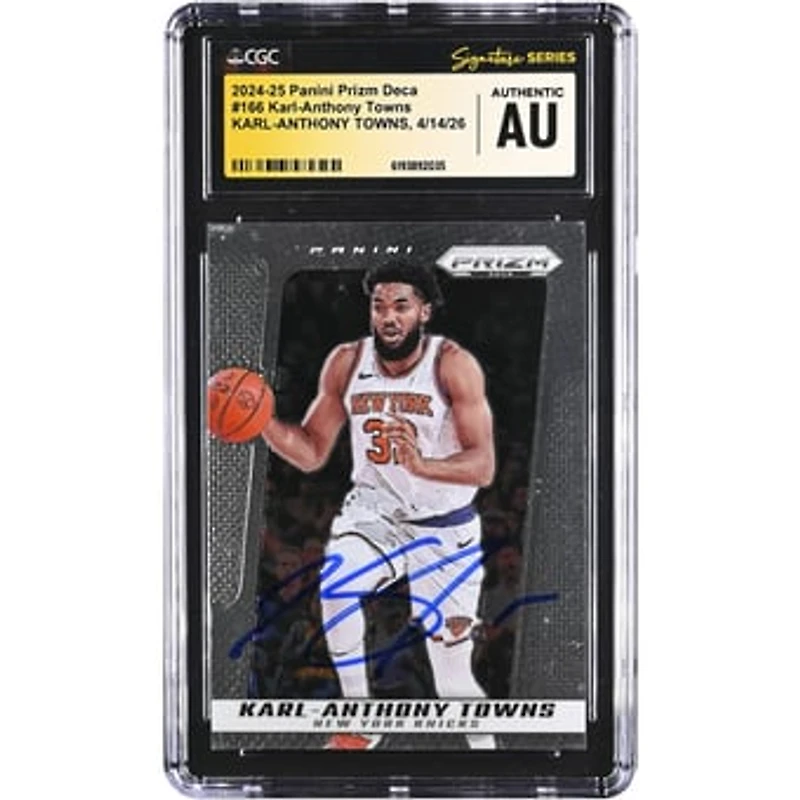 Karl-Anthony Towns New York Knicks Autographed 2024-25 Panini Prizm Deca #166 CGC Fanatics Witnessed Authenticated Card