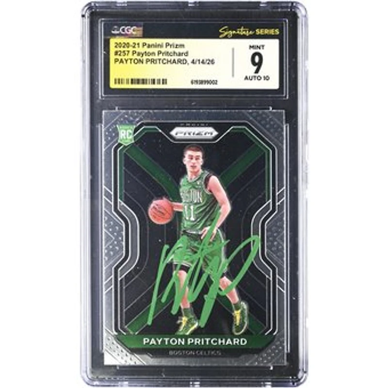 Payton Pritchard Boston Celtics Autographed 2020-21 Panini Prizm #257 CGC Fanatics Witnessed Authenticated / Rookie Card