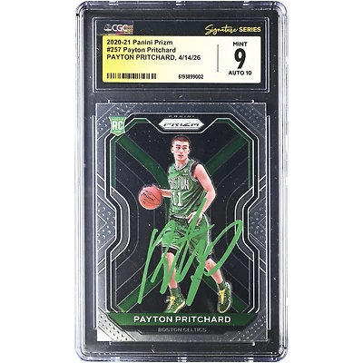 Payton Pritchard Boston Celtics Autographed 2020-21 Panini Prizm #257 CGC Fanatics Witnessed Authenticated / Rookie Card