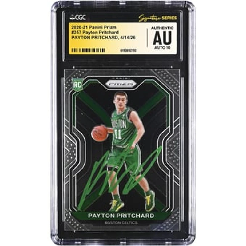 Payton Pritchard Boston Celtics Autographed 2020-21 Panini Prizm #257 CGC Fanatics Witnessed Authenticated AUTO 10 Rookie Card