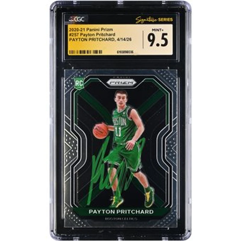 Payton Pritchard Boston Celtics Autographed 2020-21 Panini Prizm #257 CGC Fanatics Witnessed Authenticated MINT+ 9.5 Rookie Card
