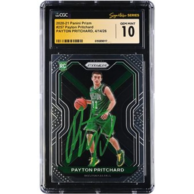 Payton Pritchard Boston Celtics Autographed 2020-21 Panini Prizm #257 CGC Fanatics Witnessed Authenticated GEM MINT 10 Rookie Card