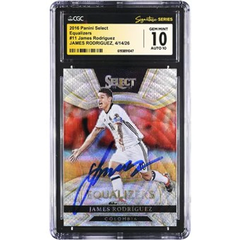 James Rodríguez Colombia National Team Autographed 2016 Panini Select Equalizers #11 CGC Fanatics Witnessed Authenticated 10/10 Card