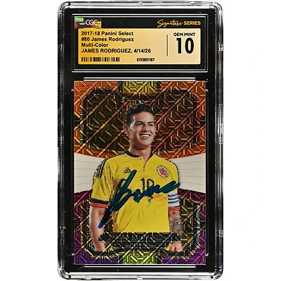 James Rodríguez Colombia National Team Autographed 2017-18 Panini Select Multi-Color #80 CGC Fanatics Witnessed Authenticated GEM MINT 10 Card